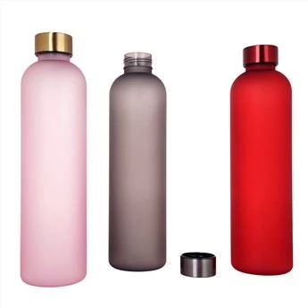 ผู้ใหญ่ 1000ml แฟชั่น BPA ฟรีขวดพลาสติกสไตล์เรียบง่ายขวดตรงปากเล็ก
